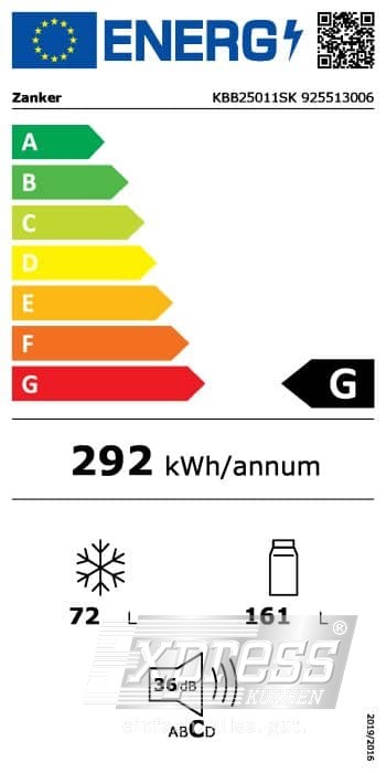 KBB25011SK Energielabel - gültig ab 01.03.2021