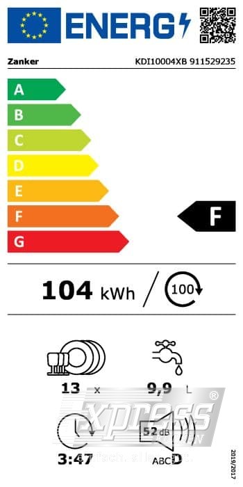 KDI10004XB Energielabel - gültig ab 01.03.2021